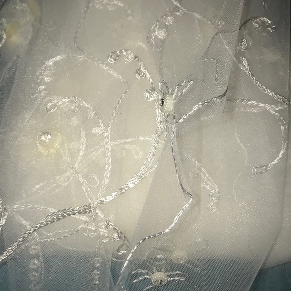 NEW 2T Chapel hand beaded embroidered  veil